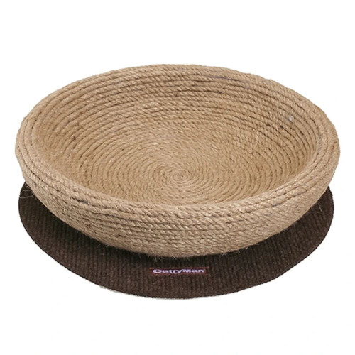 Лежак-кігтеточка CattyMan Scratcher Jute Bed спальне місце, для котів, коричнево-бежевий