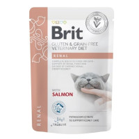 Влажный корм Brit GF VetDiet Renal для кошек, с лососем, 85 г Влажный корм Brit GF VetDiet Renal для кошек, с лососем, 85 г