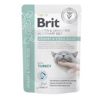 Вологий корм Brit GF VetDiet Urinary&Stress Relief для котів, з індичкою, 85 г Вологий корм Brit GF VetDiet Urinary&Stress Relief для котів, з індичкою, 85 г