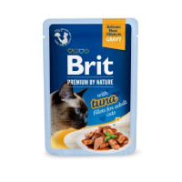 Вологий корм Brit Premium Delicate Fillets in Gravy Tuna для дорослих котів, філе в соусі, тунець, 85 г Вологий корм Brit Premium Delicate Fillets in Gravy Tuna для дорослих котів, філе в соусі, тунець, 85 г