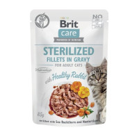 Влажный корм Brit Care Cat Sterilized для стерилизованных кошек, филе в соусе, с кроликом, пауч, 85 г Влажный корм Brit Care Cat Sterilized для стерилизованных кошек, филе в соусе, с кроликом, пауч, 85 г