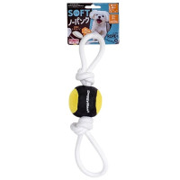 Іграшка DoggyMan Soft Ball Loop для собак, м'яч з канатом, S, 6 см Іграшка DoggyMan Soft Ball Loop для собак, м'яч з канатом, S, 6 см