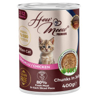 Влажный полнорационный корм HowMeow Kitten с курицей для котят, 400 г Влажный полнорационный корм HowMeow Kitten с курицей для котят, 400 г