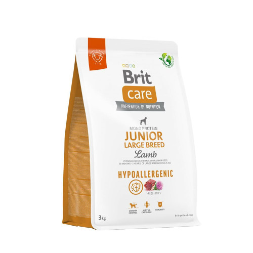 Сухий корм Brit Care Dog Hypoallergenic Junior Large Breed для молодих собак великих порід, з ягням, 3 кг