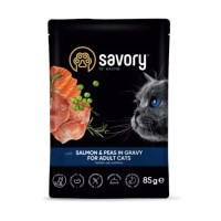 Вологий корм Savory Salmon&Peas Gravy Adult Cat для котів, лосось з горошком, у соусі, пауч, 85 г Вологий корм Savory Salmon&Peas Gravy Adult Cat для котів, лосось з горошком, у соусі, пауч, 85 г