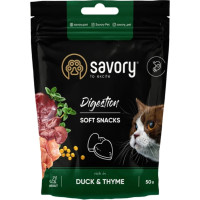 Мягкое лакомство Savory Digestion Snack для кошек, для улучшения пищеварения кошек, утка и чабрец, 50 г Мягкое лакомство Savory Digestion Snack для кошек, для улучшения пищеварения кошек, утка и чабрец, 50 г