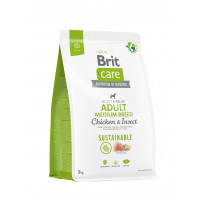 Сухой корм Brit Care Sustainable Adult Medium Breed для собак средних пород, курица и насекомые, 3 кг Сухой корм Brit Care Sustainable Adult Medium Breed для собак средних пород, курица и насекомые, 3 кг