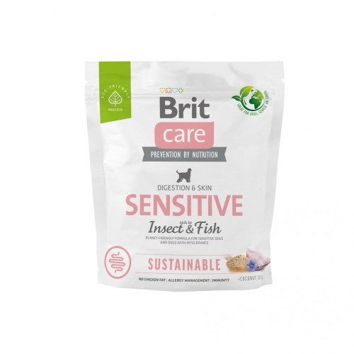 Сухой корм Brit Care Sustainable Sensitive для собак, с чувствительным пищеварением, рыба, 1 кг