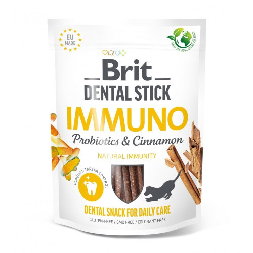 Ласощі Brit Dental Stick Immuno для собак, для імунітету, пробіотики і кориця, 7 шт, 251 г