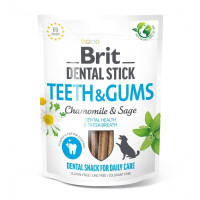 Лакомство Brit Dental Stick Teeth and Gums для собак, для зубов и десен, ромашка и шалфей, 7 шт, 251 г