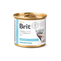 Влажный корм Brit GF VetDiet Obesity для кошек, при ожирении и избыточном весе, с ягненком, 200 г Влажный корм Brit GF VetDiet Obesity для кошек, при ожирении и избыточном весе, с ягненком, 200 г