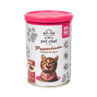 Консервы Pet Chef Beef для взрослых кошек, кусочки в желе, с говядиной, 415 г Консервы Pet Chef Beef для взрослых кошек, кусочки в желе, с говядиной, 415 г