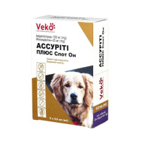 Краплі Veko Ассуріті Плюс Спот Он проти паразитів для собак вагою 25-40 кг, 3×4.0 мл, ціна за 3 піпетки Краплі Veko Ассуріті Плюс Спот Он проти паразитів для собак вагою 25-40 кг, 3×4.0 мл, ціна за 3 піпетки