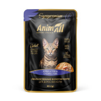 Влажный корм AnimAll для кошек, тунец с курицей, 80 г Влажный корм AnimAll для кошек, тунец с курицей, 80 г