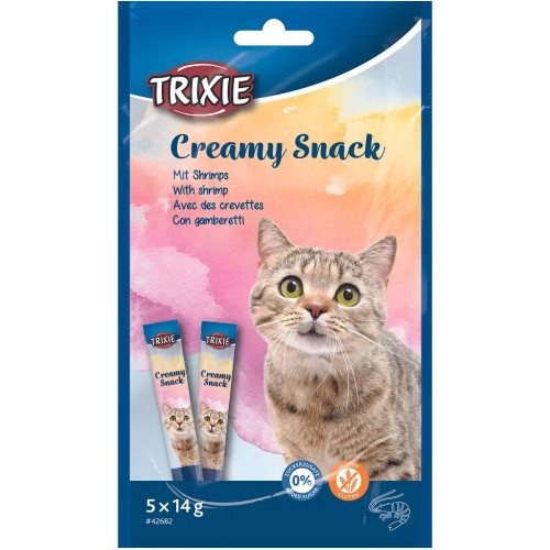 Лакомства Trixie Creamy Snacks для кошек, крем-пюре с креветкой, 14 г, 5 шт/упаковка