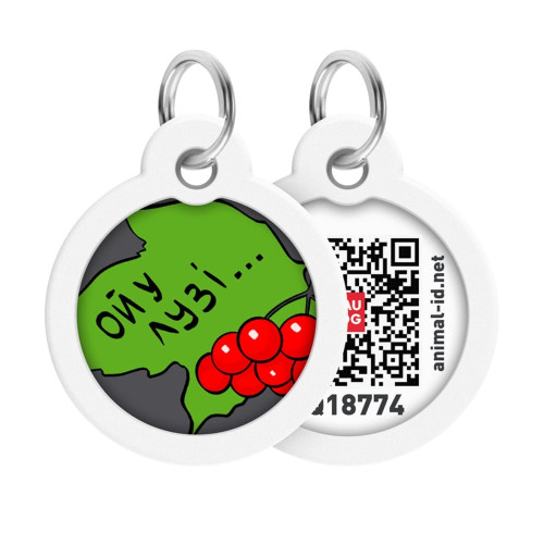 Адресник Waudog Smart ID c QR паспортом для собак і котів, метал, малюнок 