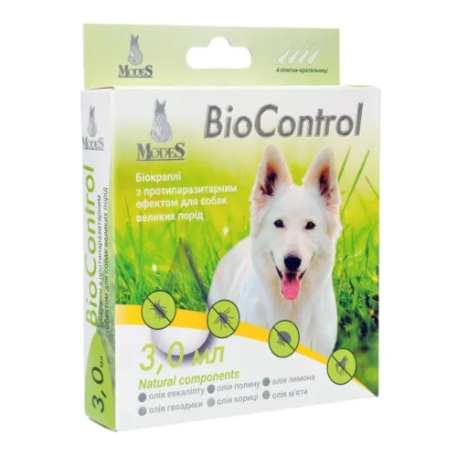 Биокапли MODES BioControl для собак крупных пород, противопаразитарные, 3 мл