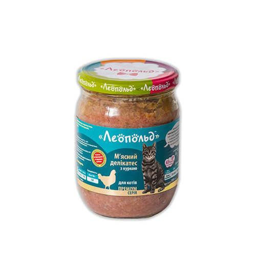 Консерва Леопольд для котов деликатес с курицей, 500 г
