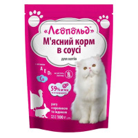 Влажный корм Леопольд Мясное Рагу с кроликом и индейкой в соусе, для кошек, 100 г Влажный корм Леопольд Мясное Рагу с кроликом и индейкой в соусе, для кошек, 100 г