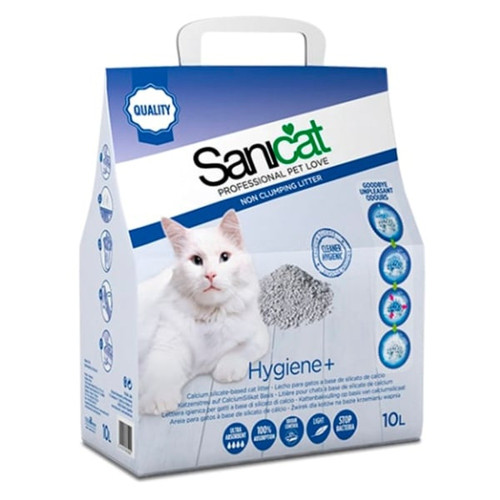 Впитывающий наполнитель Sanicat Hygiene Plus для кошачьих туалетов, 10 л (3, 8 кг)