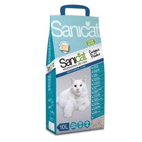 Впитывающий наполнитель Sanicat Clean Oxygen для кошачьего туалета с активным кислородом, 10 л (6,2 кг)