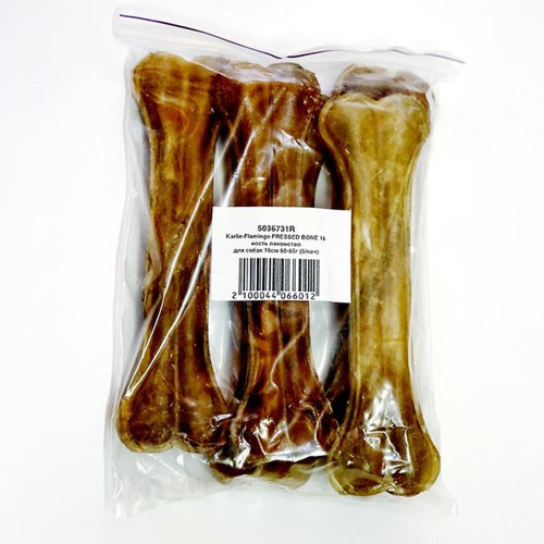 Лакомство Flamingo Pressed Bone для собак, кость жевательная, 16 см, 60-65 г, 5 шт/уп, цена за 1 шт