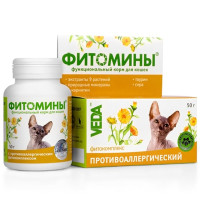 Таблетки Veda Фитомины против аллергии котов, 100 табл Таблетки Veda Фитомины против аллергии котов, 100 табл