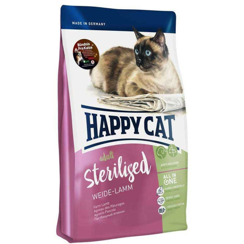 Сухой корм Happy Cat Adult Sterilised для стерилизованных кошек и кастрированных котов, с ягнёнком, 10 кг