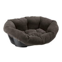 Пластиковий лежак з м'якою подушкою Ferplast Sofa Prestige 4 для котів і собак, коричневий, 64×48×25 см Пластиковий лежак з м'якою подушкою Ferplast Sofa Prestige 4 для котів і собак, коричневий, 64×48×25 см