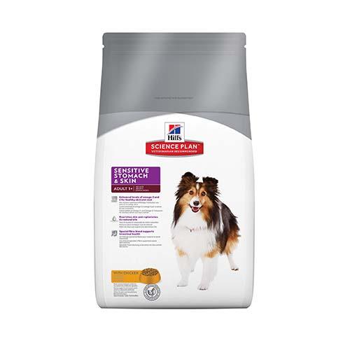 Сухой корм Hill's Science Plan Canine Adult Sensitive Stomach & Skin для собак, с курицей, 3 кг