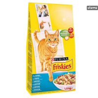 Сухий корм Purina Friskies для котів, з лососем і овочами, 1.5 кг Сухий корм Purina Friskies для котів, з лососем і овочами, 1.5 кг
