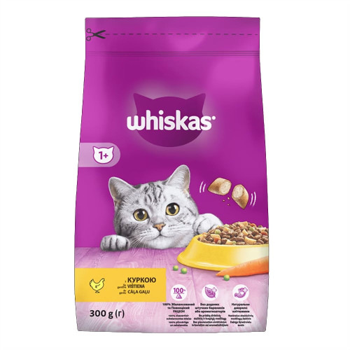 Сухой корм Whiskas для кошек, с курицей, 300 г