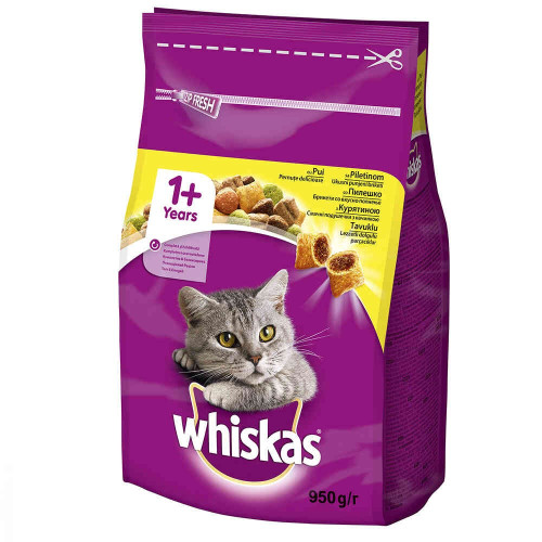 Сухой корм Whiskas для кошек, с курицей, 950 г