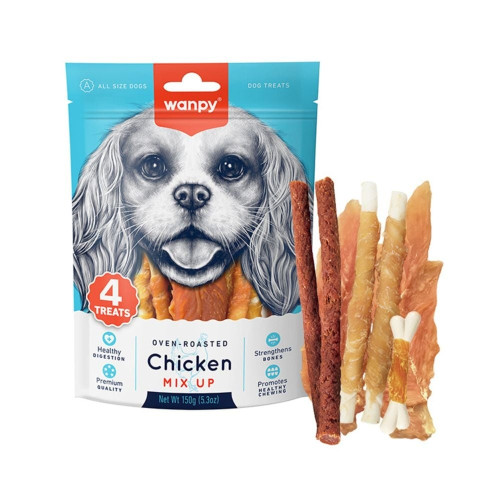 Ласощі Wanpy Chicken Mix Up для собак, курчий мікс, 150 г Ласощі Wanpy Chicken Mix Up для собак, курчий мікс, 150 г