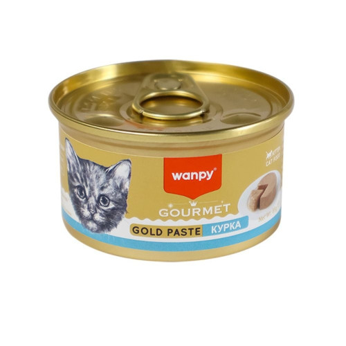 Вологий корм Wanpy Gourmet Gold Paste Chicken для кошенят, з куркою, паштет, 85 г Вологий корм Wanpy Gourmet Gold Paste Chicken для кошенят, з куркою, паштет, 85 г