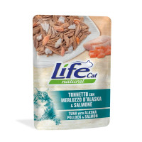 Вологий корм LifeCat Tuna With Alaska Pollock&Salmon для дорослих котів, тунець з тріскою та лососем, 70 г Вологий корм LifeCat Tuna With Alaska Pollock&Salmon для дорослих котів, тунець з тріскою та лососем, 70 г