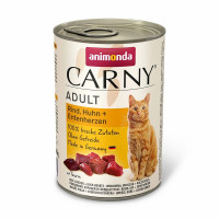 Консерви Animonda Carny для котів, з яловичиною, куркою і качиними серцями 400 г