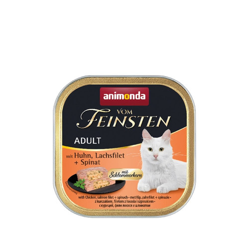 Консервы Animonda Vom Feinsten паштет для кошек, с курицей, лососем и шпинатом, 100 г