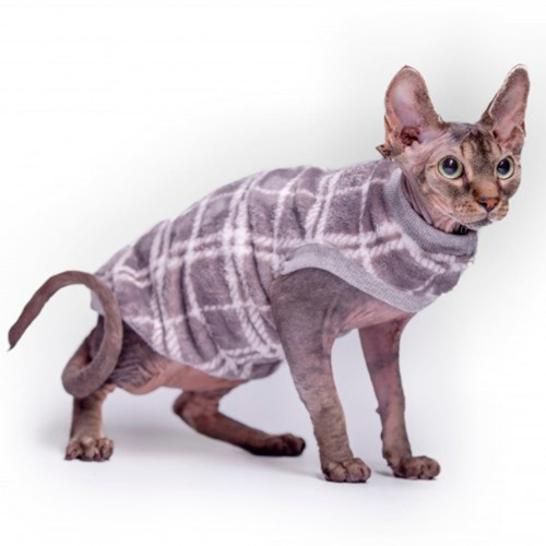 Кофта без рукавів Style Pets GUCH для котів, в клітинку, розмір XL+ Кофта без рукавів Style Pets GUCH для котів, в клітинку, розмір XL+
