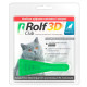 Краплі Rolf Club 3D проти бліх та кліщів, для котів від 4 до 8 кг, 1 піпетка×0.8 мл
