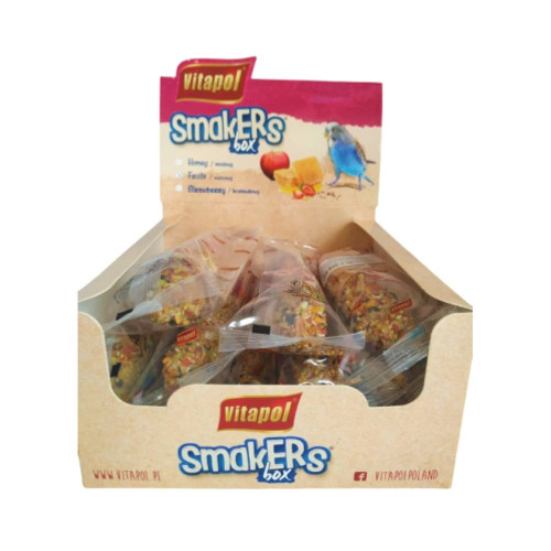 Лакомство колба Vitapol Smakers Box для попугаев, со вкусом фруктов, упаковка, 1 шт
