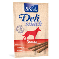 Ласощі LifeDog Deli Snack для собак, палички з яловичиною, 3 шт, 33 г Ласощі LifeDog Deli Snack для собак, палички з яловичиною, 3 шт, 33 г