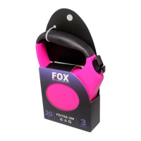 Поводок-рулетка Fox для собак до 20 кг, рожевий, 3 м Поводок-рулетка Fox для собак до 20 кг, рожевий, 3 м