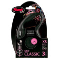 Рулетка Flexi New Classic XS, для собак, 3 м, трос, чорна