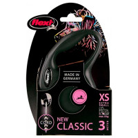 Рулетка Flexi New Classic XS, для собак, 3 м, трос, чорна Рулетка Flexi New Classic XS, для собак, 3 м, трос, чорна