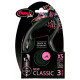 Рулетка Flexi New Classic XS, для собак, 3 м, трос, чорна