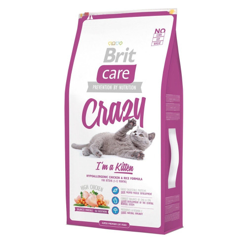 Сухой корм Brit Care Cat Crazy I am Kitten, для котят (1-12 месяцев), 7 кг