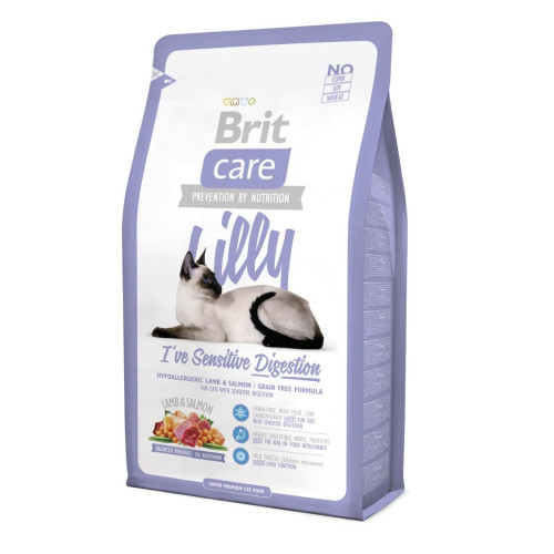 Сухой корм Brit Care Cat Lilly I have Sensitive Digestion, для кошек, 2 кг