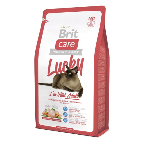 Сухой корм Brit Care Cat Lucky I am Vital Adult, для взрослых кошек, 2 кг