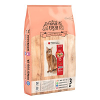 Сухой корм Home Food Здоровая кожа и блеск шерсти, для кошек, с индейкой и лососем, 3 кг